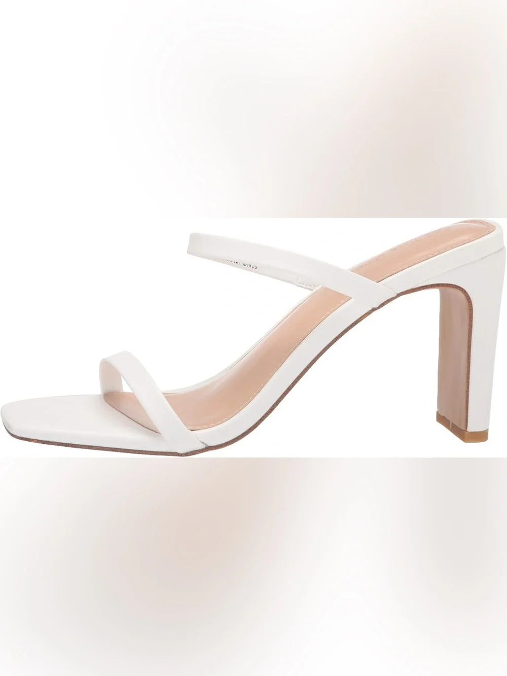Avery White Strappy Block Heel Sandal by Unknown Brand